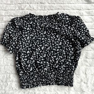 Mock Neck Floral Top